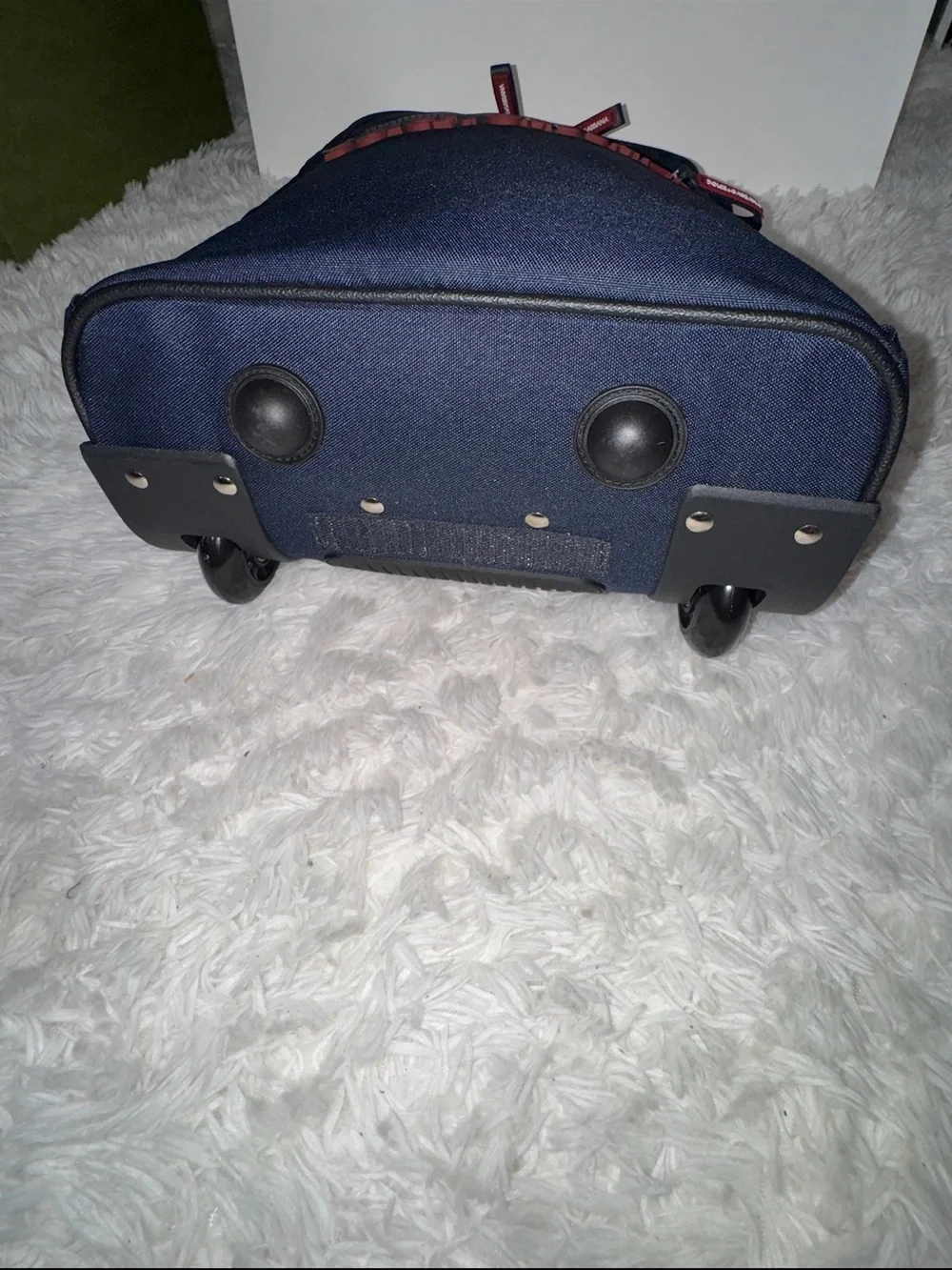 Dolce & Gabbana Navy Rolling Backpack with Red Logo